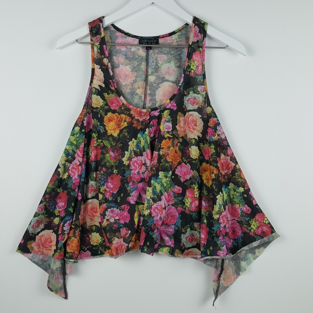 TOPSHOP Floral Tank Top Sz 6